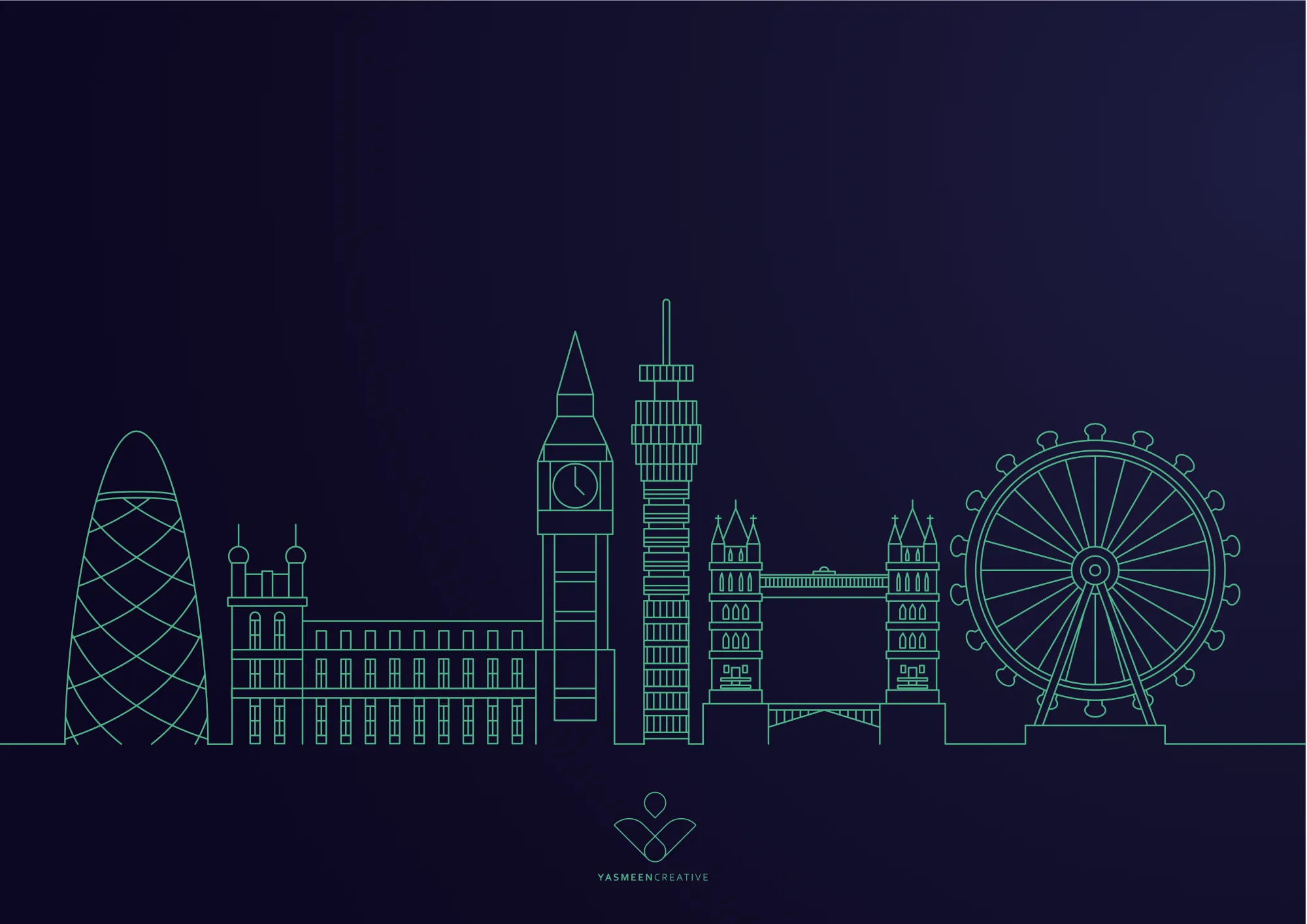 London skyline silhouette
