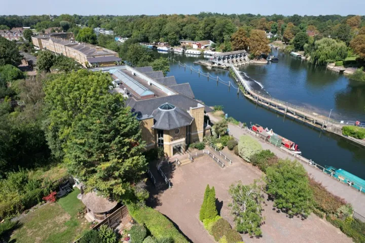Property with gardens from above