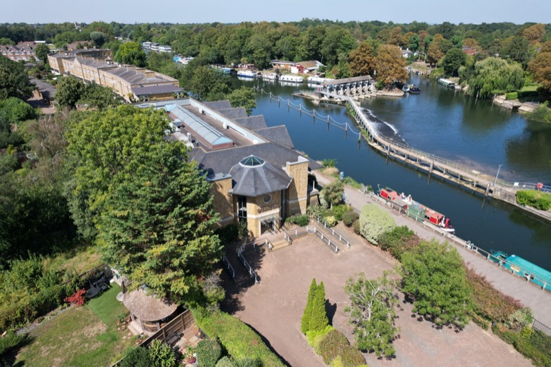 Aerial drone photography of residential property