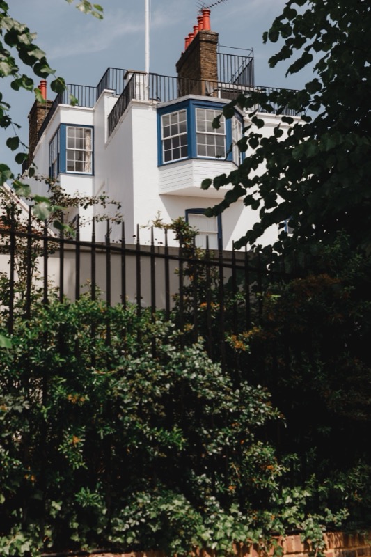 Victorian terraced houses with colourful doors